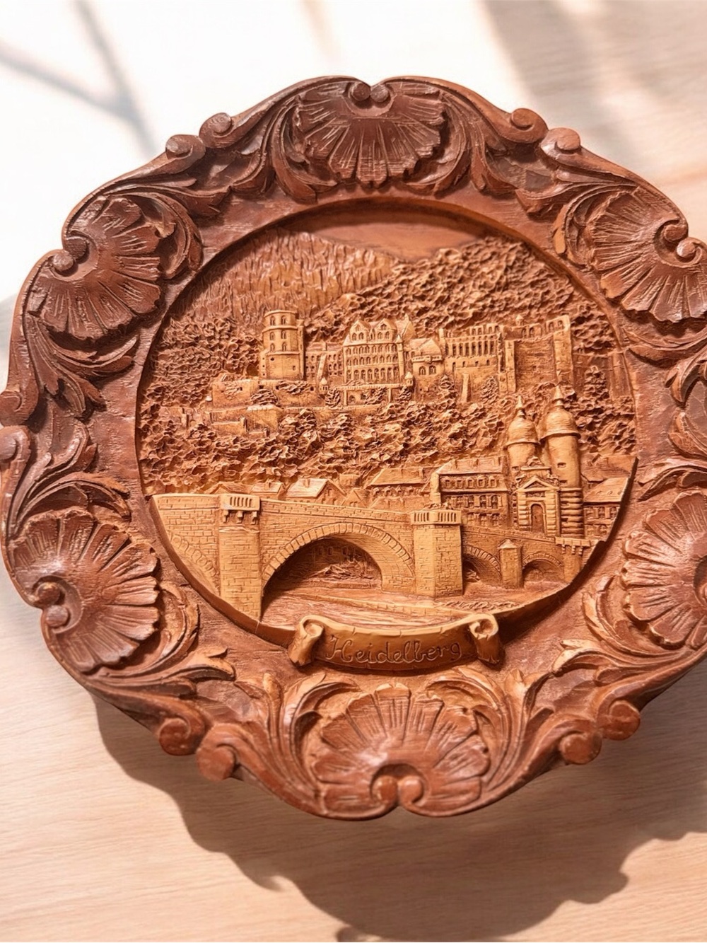 Vintage Heidelberg Germany 3D Relief Wall Plaque Castle Decor